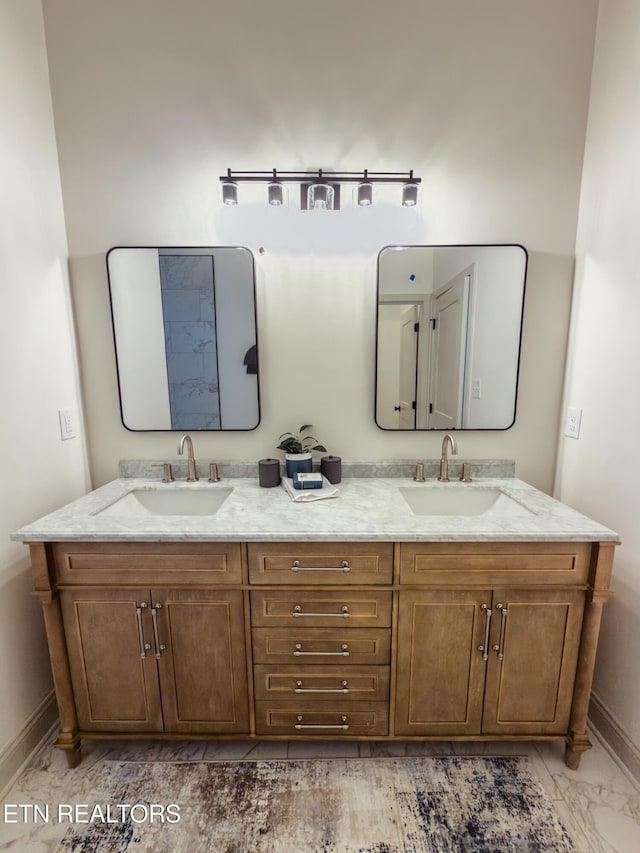 12516 Dalton View Ln, Knoxville, TN 37932 - full bath with double vanity and marble finish flooring