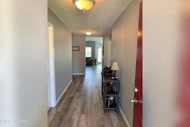10008 Greylock Way, Knoxville, TN 37931 - corridor with a textured ceiling, wood finished floors, and baseboards