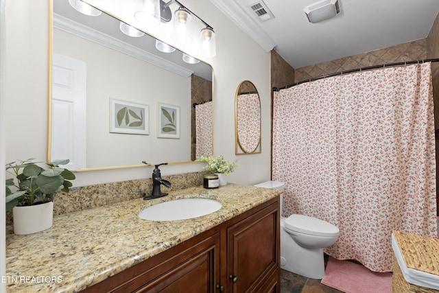12771 Tanglewood Dr, Knoxville, TN 37922 - bathroom with crown molding, toilet, and vanity