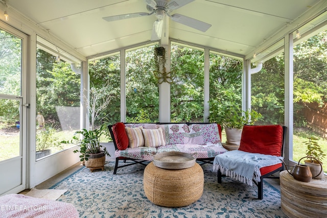 332 Caboose Ln, Maryville, TN 37804 - sunroom / solarium featuring a ceiling fan and an outdoor living space