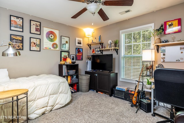 332 Caboose Ln, Maryville, TN 37804 - bedroom with carpet, ceiling fan, and an office area