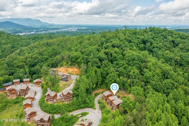 drone / aerial view of a heavily wooded area