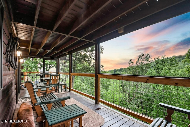 813 Pine Top Ln, Gatlinburg, TN 37738 - view of deck at dusk