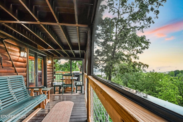 813 Pine Top Ln, Gatlinburg, TN 37738 - view of deck at dusk