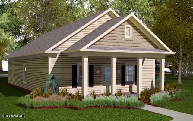 536 Broadberry Ave Lot 31B, Oak Ridge, TN 37830 - view of front of home with covered porch, a front yard, and roof with shingles