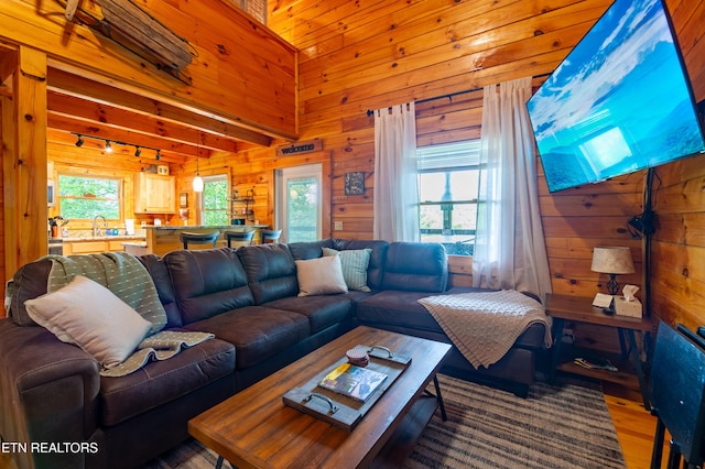 4186 Evans Chapel Rd, Sevierville, TN 37876 - living area with wood walls and wood finished floors