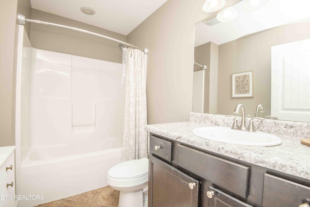 155 Signet Ln, Maynardville, TN 37807 - full bathroom with vanity, shower / tub combo, toilet, and tile patterned flooring