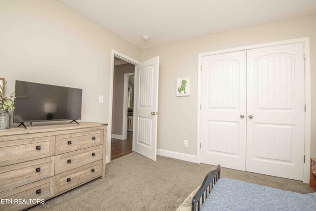 155 Signet Ln, Maynardville, TN 37807 - bedroom with light carpet, a closet, and baseboards