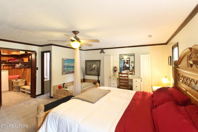 4708 Springbrook Rd, Knoxville, TN 37921 - carpeted bedroom with ornamental molding and ceiling fan