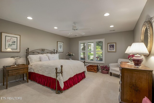 162 Tanasi Lagoon Dr, Loudon, TN 37774 - bedroom with carpet flooring, recessed lighting, and a ceiling fan