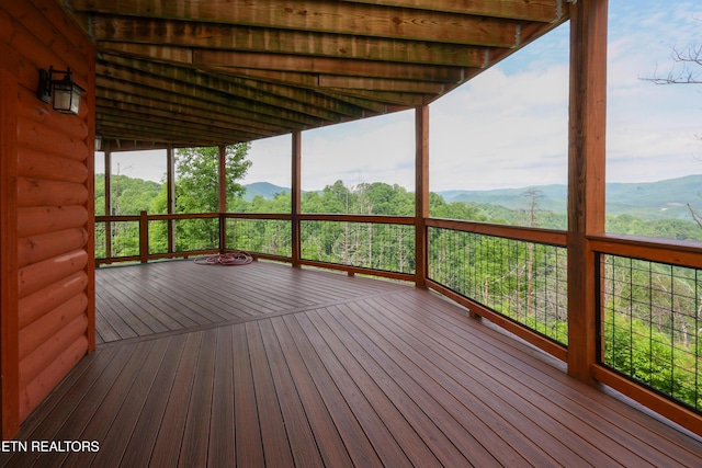 2266 Lone Ridge Dr, Sevierville, TN 37862 - wooden terrace featuring a mountain view