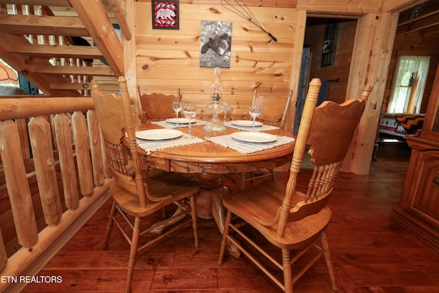 2266 Lone Ridge Dr, Sevierville, TN 37862 - dining area with wood walls and wood-type flooring