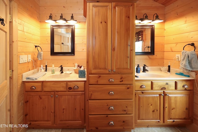 2266 Lone Ridge Dr, Sevierville, TN 37862 - bathroom with wooden walls and vanity