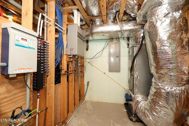 2266 Lone Ridge Dr, Sevierville, TN 37862 - utility room featuring electric panel and water heater