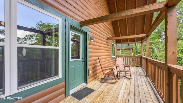 view of wooden deck