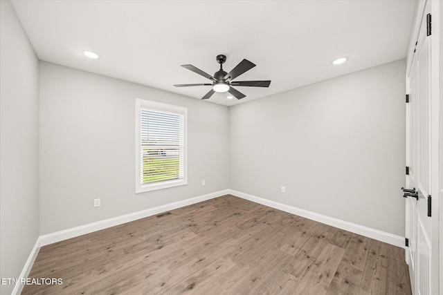 27 Jesse Loop, Crossville, TN 38555 - empty room with ceiling fan, baseboards, wood finished floors, and recessed lighting