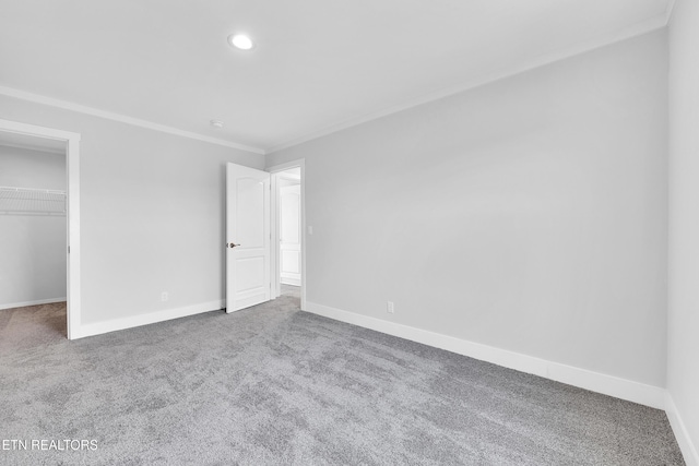 1559 River Path, Morristown, TN 37813 - unfurnished bedroom with carpet floors, a walk in closet, baseboards, ornamental molding, and recessed lighting