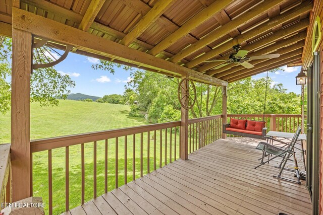 2892 N York Hwy, Pall Mall, TN 38577 - wooden terrace with a yard