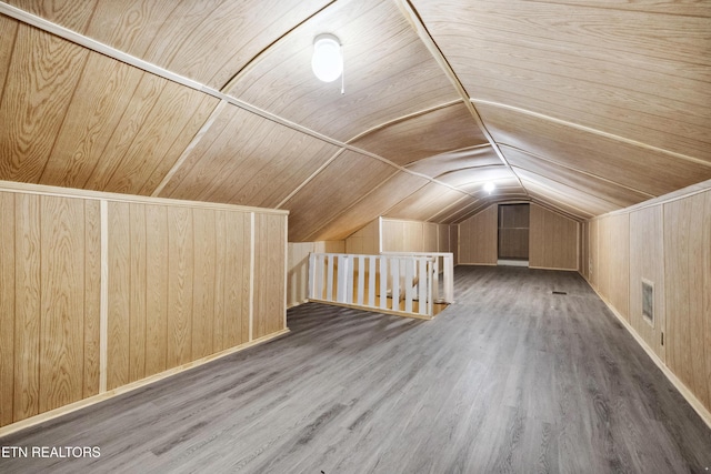 308 Nash Rd, Knoxville, TN 37914 - additional living space with wooden walls, vaulted ceiling, wood finished floors, and wood ceiling