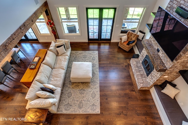 1510 Hickory Pointe Ln, Maynardville, TN 37807 - living room with wood finished floors, plenty of natural light, and a fireplace