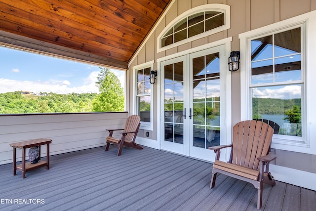 1510 Hickory Pointe Ln, Maynardville, TN 37807 - wooden terrace with french doors