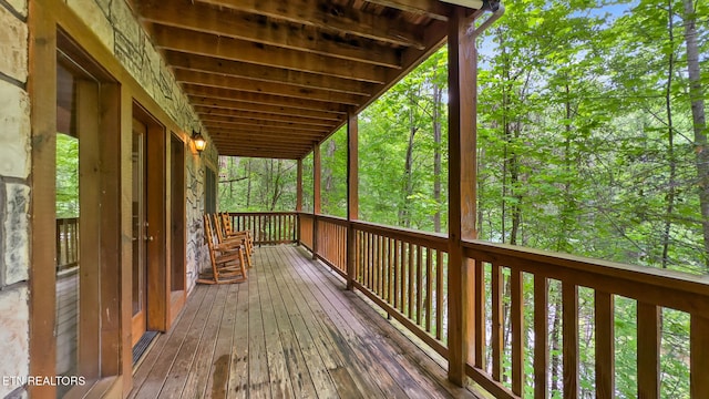 view of wooden deck