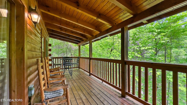 view of wooden deck