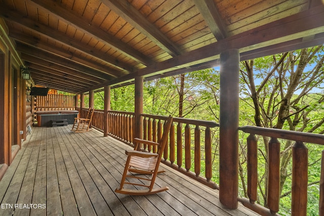 2006 Cougar Crossing Way, Sevierville, TN 37862 - wooden terrace featuring a hot tub
