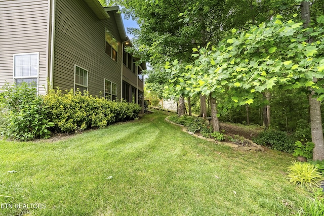 view of grassy yard