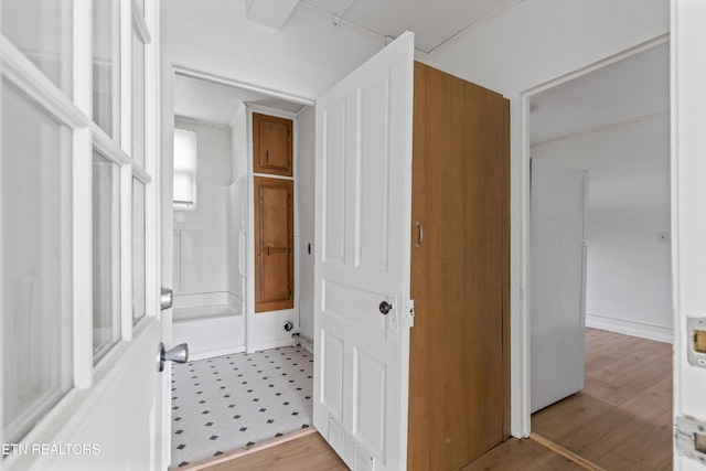 313 W Spring St, Oliver Springs, TN 37840 - bathroom with wood finished floors
