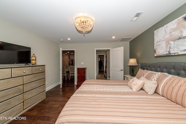 3132 Bakertown Station Way, Knoxville, TN 37931 - bedroom with a chandelier, dark wood finished floors, and recessed lighting