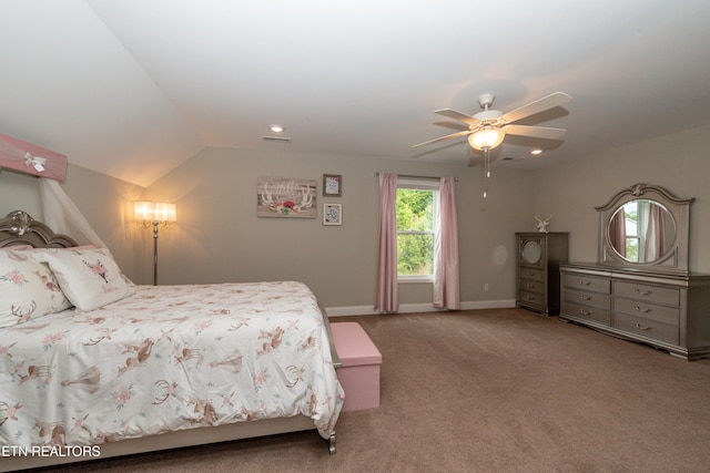 3132 Bakertown Station Way, Knoxville, TN 37931 - carpeted bedroom with ceiling fan, lofted ceiling, and recessed lighting