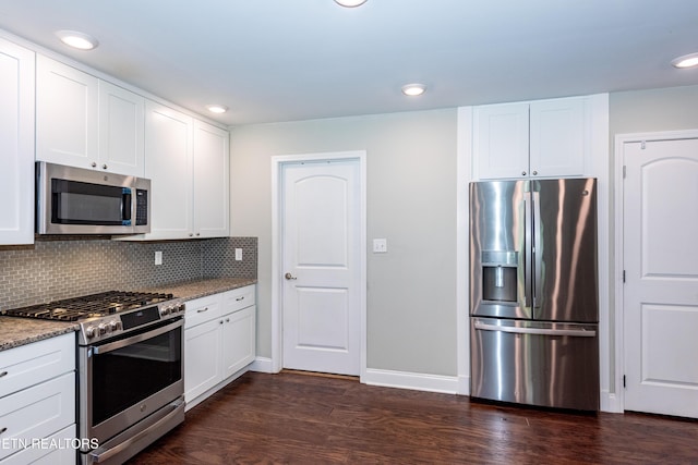 3132 Bakertown Station Way, Knoxville, TN 37931 - kitchen with stainless steel appliances, light stone counters, dark wood-type flooring, and recessed lighting