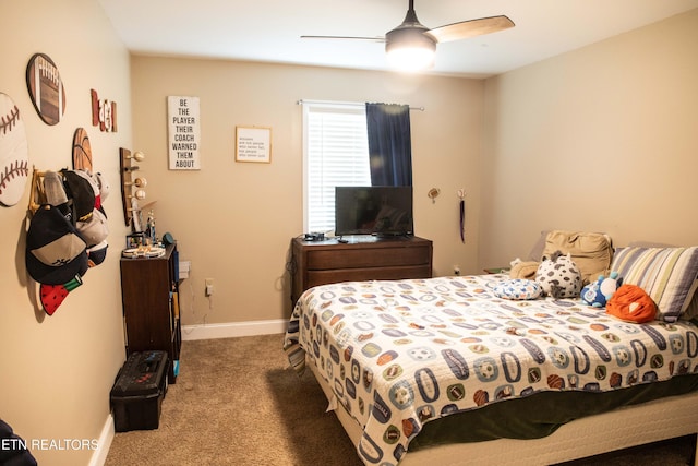 158 Dudley Cir, Tazewell, TN 37879 - carpeted bedroom with baseboards and a ceiling fan