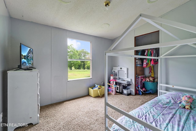 60 Greenview Ln, Crossville, TN 38571 - carpeted bedroom with vaulted ceiling and a textured ceiling