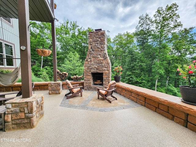 635 Norris Shores Dr, Sharps Chapel, TN 37866 - view of patio with an outdoor stone fireplace