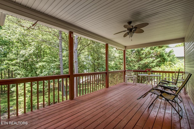 307 Okmulgee Cir, Loudon, TN 37774 - wooden terrace with a ceiling fan