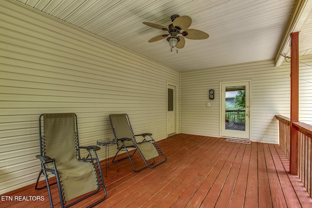307 Okmulgee Cir, Loudon, TN 37774 - wooden deck with ceiling fan