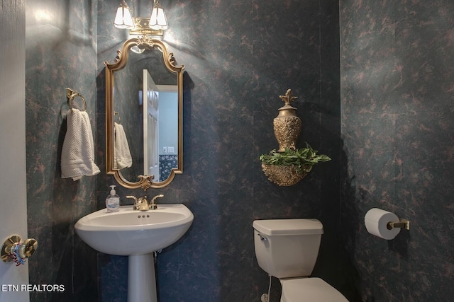 307 Okmulgee Cir, Loudon, TN 37774 - bathroom featuring toilet and wallpapered walls