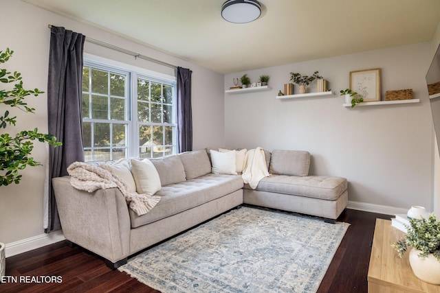409 Melrose St, Maryville, TN 37803 - living area with baseboards and dark wood-style floors