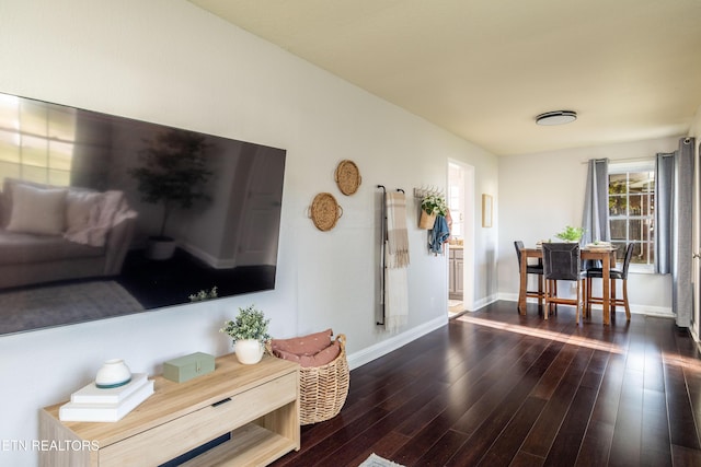 409 Melrose St, Maryville, TN 37803 - living room featuring dark wood-style flooring and baseboards
