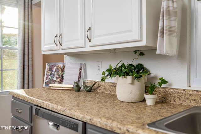 409 Melrose St, Maryville, TN 37803 - kitchen featuring dishwasher, white cabinetry, healthy amount of natural light, and gray cabinets