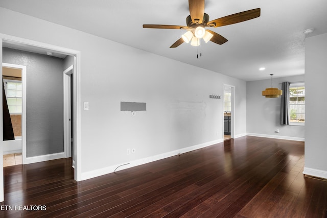 409 Melrose St, Maryville, TN 37803 - unfurnished living room with ceiling fan and hardwood / wood-style flooring
