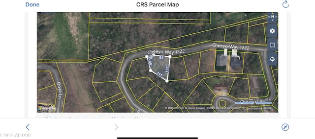 aerial overview of property's location with property boundaries highlighted
