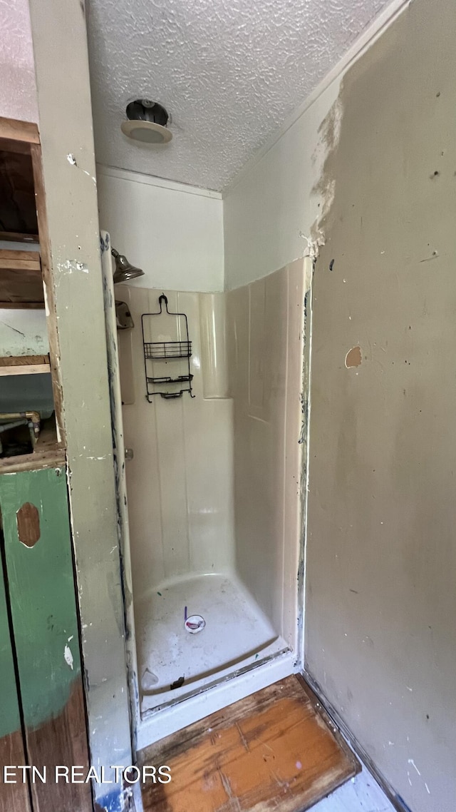 647 S Sudenny Ln, Lafollette, TN 37766 - full bath with a stall shower and a textured ceiling