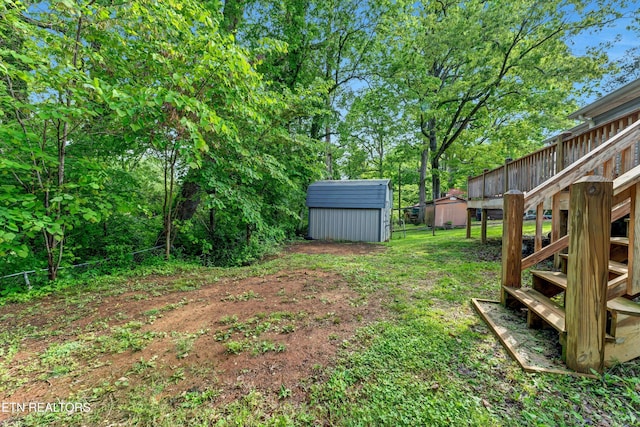 722 Southern Pkwy, Athens, TN 37303 - view of yard featuring a storage unit, an outbuilding, and stairs