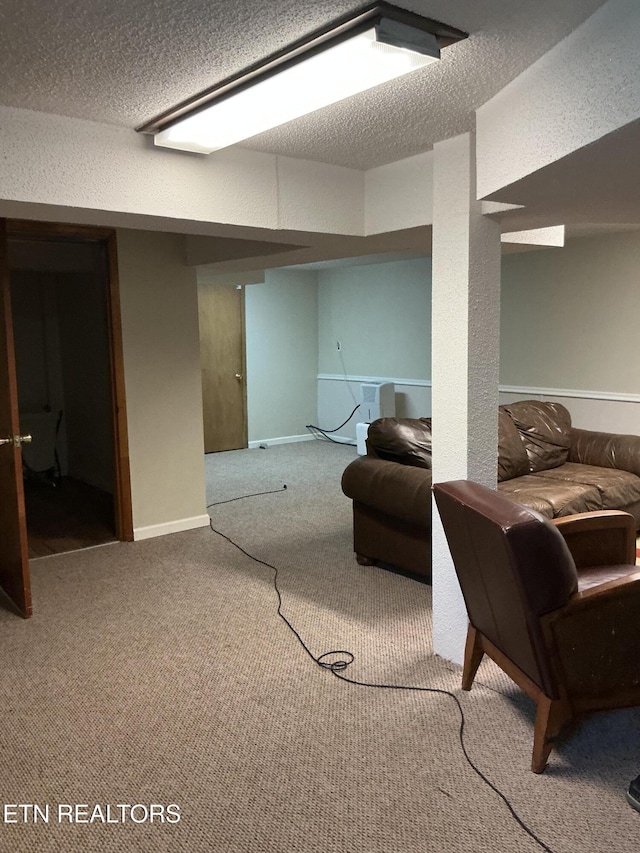 166 Stratford Rd, Harrogate, TN 37752 - finished below grade area with carpet flooring, a textured ceiling, and baseboards