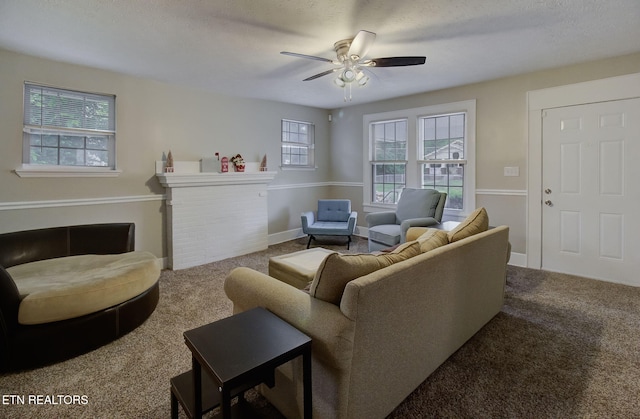 129 S Elmwood St, Knoxville, TN 37914 - carpeted living area with plenty of natural light and ceiling fan