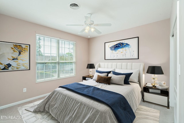 3241 Mountain Spring Way, Knoxville, TN 37917 - bedroom featuring light carpet, baseboards, and a ceiling fan