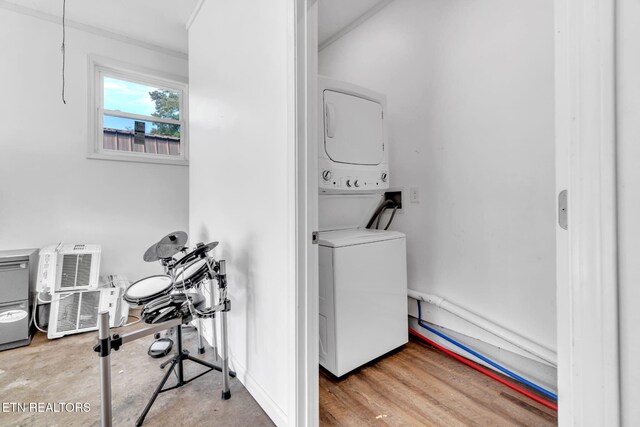 3694 Hickory Valley Rd, Maynardville, TN 37807 - laundry area with stacked washer and clothes dryer